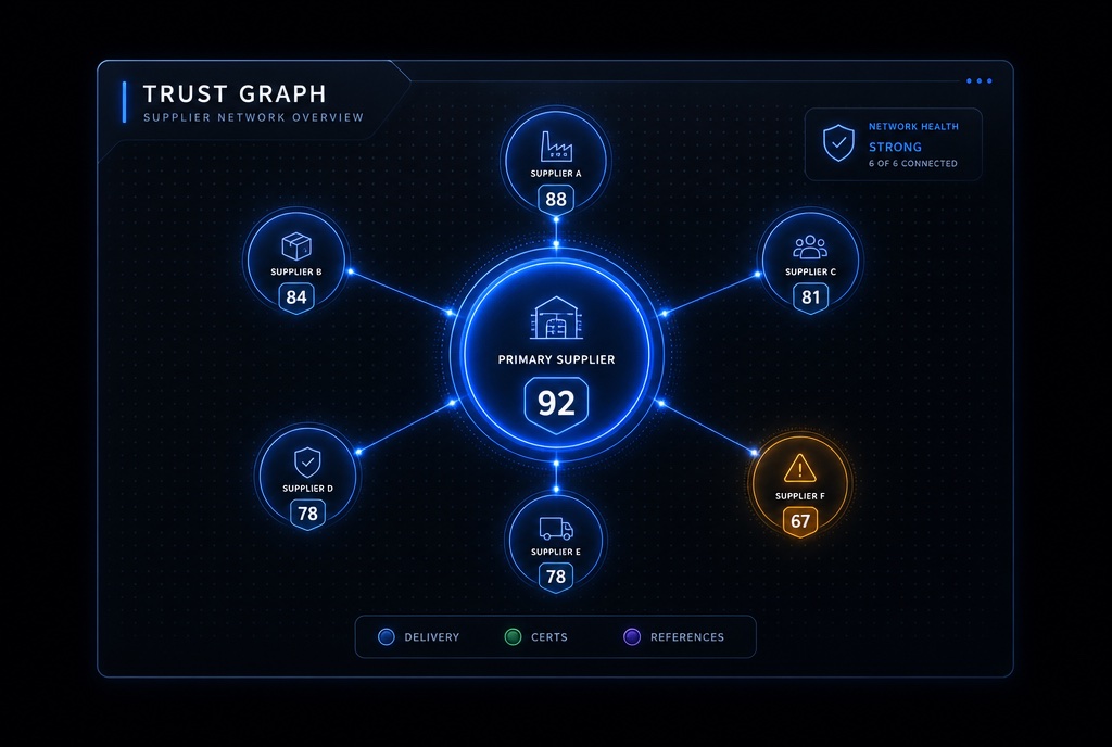 Supplier trust graph card